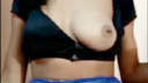 Indian sister-in-law proudly displays her large breasts