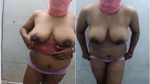 Desi Tamil wife strips down to her lingerie and teases in sari
