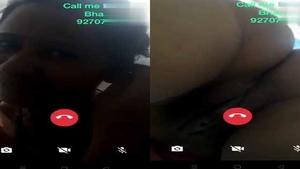 Indian wife records her masturbation on video call