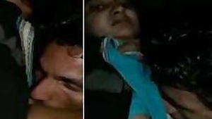 Risque Desi housewife flaunts her XXX boobs making husband suck them