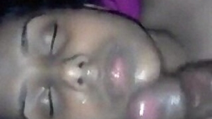 Desi beauty wants that cum sprayed all over her face