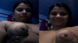 Bhabhi flaunts her boobs and vagina with a cheerful expression