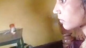 Desi love with pierced nostril is always glad to pose with no bra