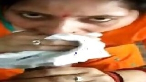 Sexy Gujarati Aunty Choking After Blowjob