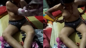 Shameless Desi woman changes clothes in front of hubby with camera
