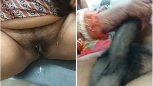 Wife's first time having sex with her husband in doggy style leads to cum on pussy