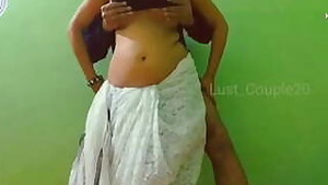 Busty Indian Wife Seducing in White Saree. Riding Desperately to Satisfy Her Partner! Divya Divine