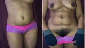 Horny wife strips naked and teases fans with her body