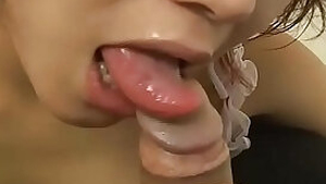 Subtitled uncensored Japanese blowjob and titjob