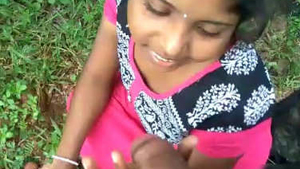 Desi girl's outdoor POV handjob and deepthroat in Telugu