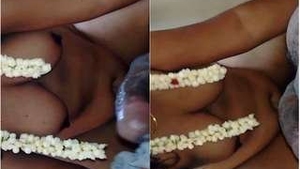 Tamil wife gives a blowjob to clean her husband's mess
