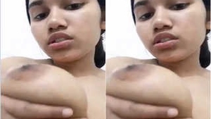 Big-breasted Indian woman in steamy video