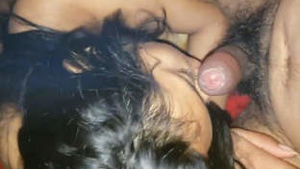 A man eagerly performs oral sex on his partner