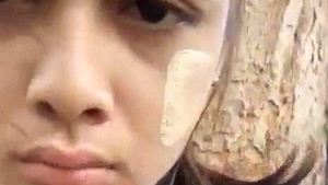 Watch a GF with a hairy wet pussy in an outdoor sex scene