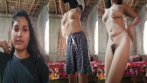 A beautiful unshaven vagina of an Assamese girl dancing naked