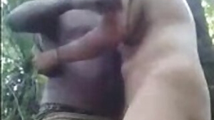 Indian girl suck and fuck in jungle
