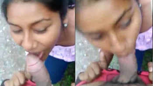 A college girl from Nagpur, Munni, gives oral pleasure to her senior in a public setting.