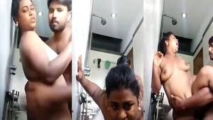 Indian couple engages in intense sexual activity in the bathroom