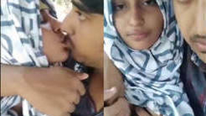 Beautiful hijabi girl gives blowjob to her lover