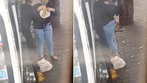 Exclusive Desi couple shares a kiss on the roadside