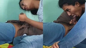 Bangla girl gives blowjob to a guy on camera